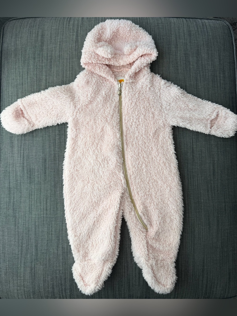 C&C California Baby Pink Sherpa Footed One-Piece with Hood
